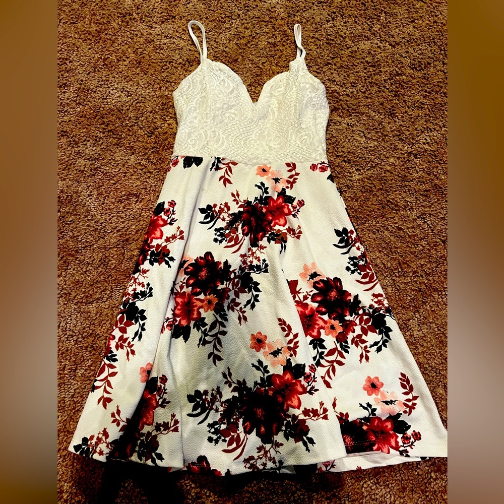 Almost Famous Spaghetti Strap Lace Back Mini Dress